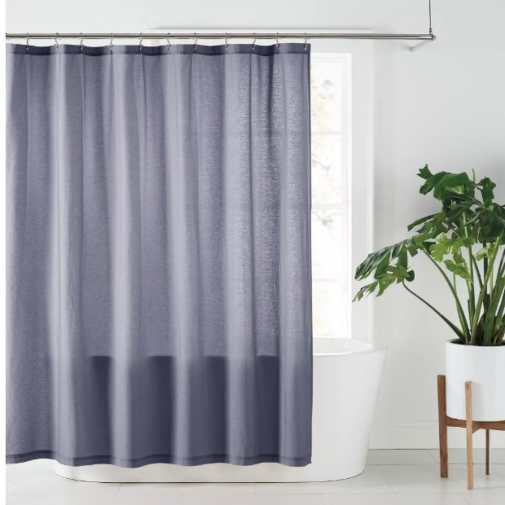 Nestwell 72-Inch x 72-Inch Solid Hemp Standard Shower Curtain Folkstone Grey